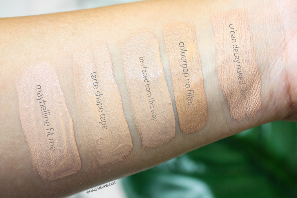 Swatches of my top 5 concealers